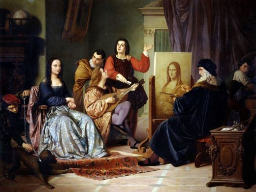«Леонардо пишет портрет Джоконды» кисти Чезаре Маккари, 1863 год